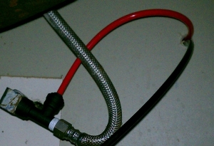 Semi-permanent connection to  cold juncture from wall before faucet.