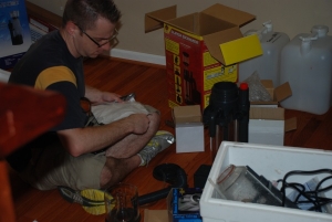 working on the skimmer