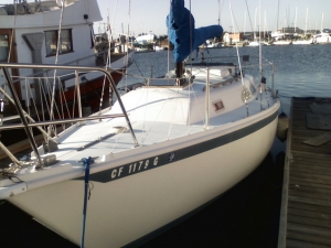 My boat after a deck scrub.