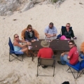 Playing poker in the arroyo. Baja.baja new years and bthing 090